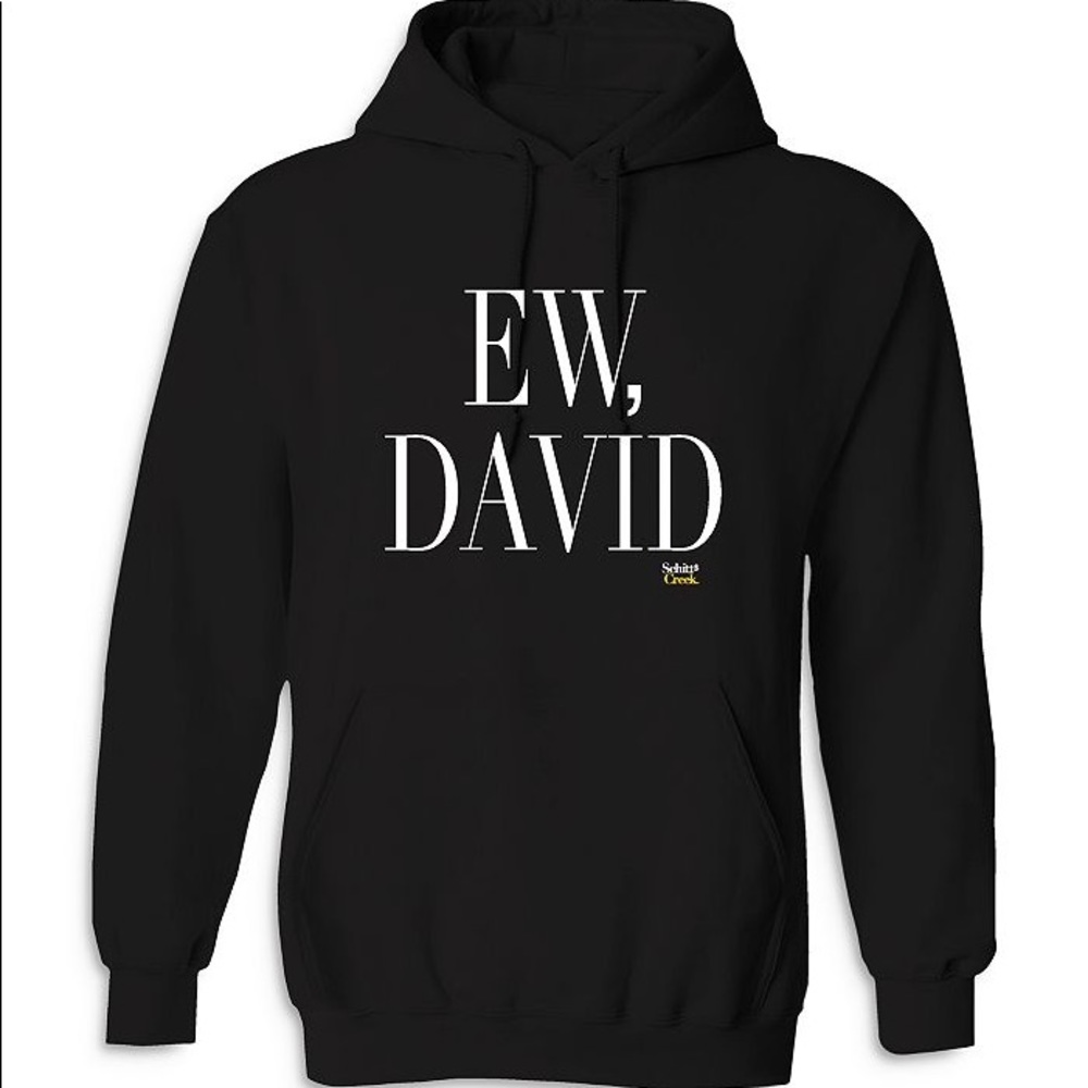 Ew David Hoodie in Black Schitts Creek